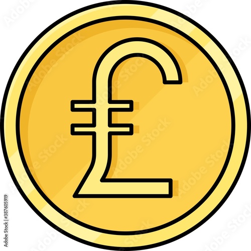 Pound coin icon, for currencies called pound