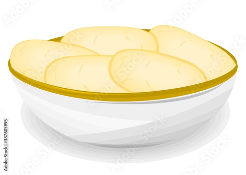 Rasgulla Bengali indian Sweet Dish Food Vector