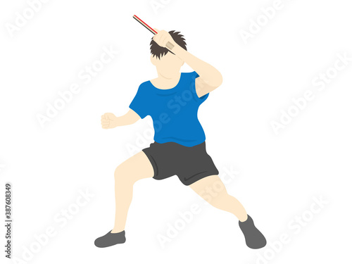 男性の卓球選手のイラスト