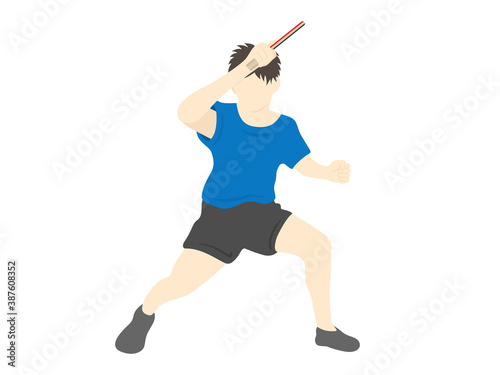 男性の卓球選手のイラスト