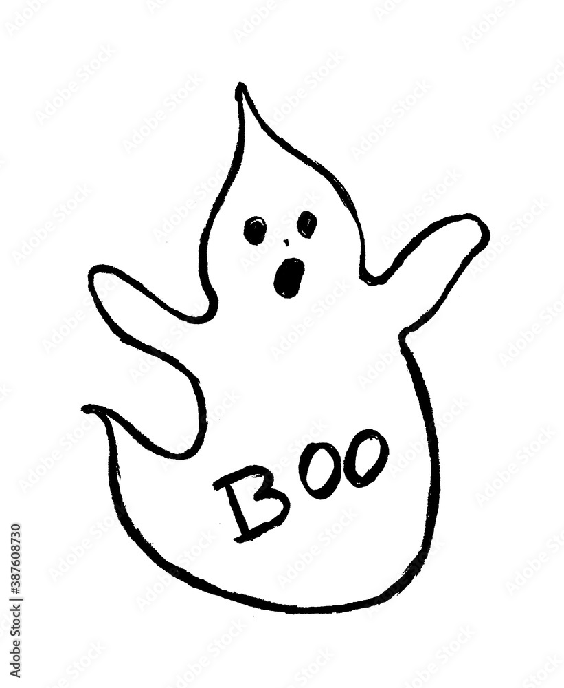 a fairy-tale Ghost drawn in black on a white background a fairy-tale Ghost drawn in black on a white background