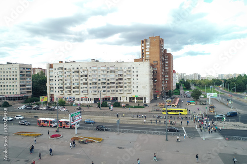 Aerial Townscape of Saint Petersburg City. Kalininsky District