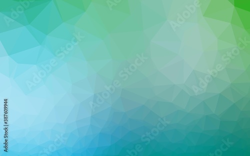 Light Blue  Green vector shining triangular background.