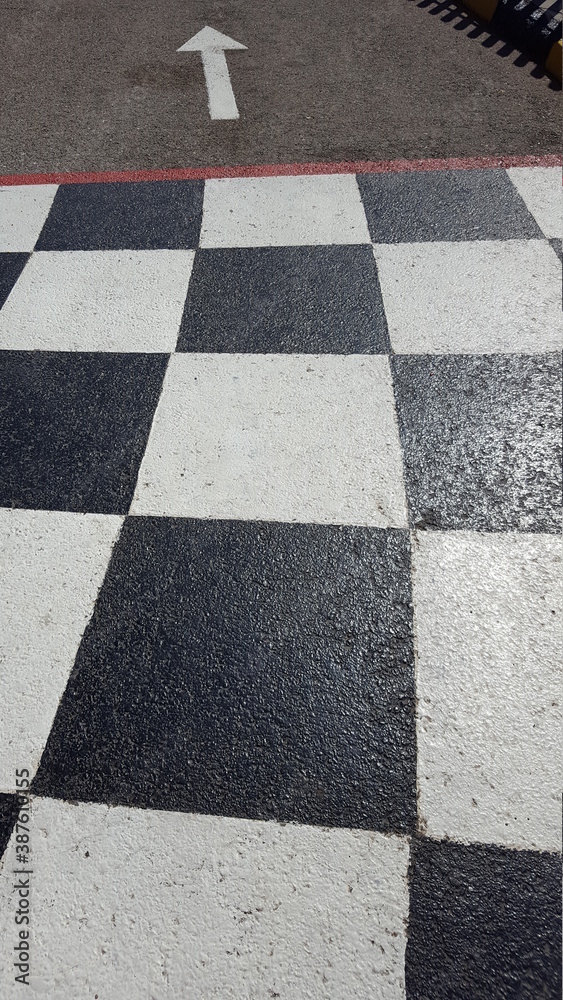 checkered path straight ahead