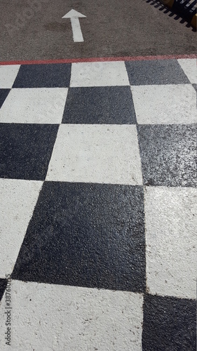 checkered path straight ahead