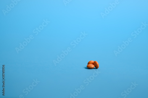 Colored medicines in the form of figurines.