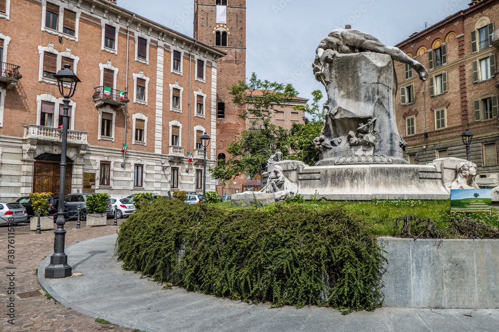 beautiful square in Asti with with historical buildings
