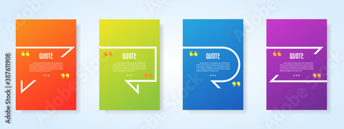 Quote speech bubble blank templates set.