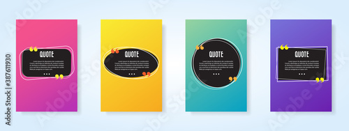 Quote speech bubble blank templates set.