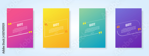 Quote speech bubble blank templates set.