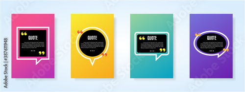 Quote speech bubble blank templates set.