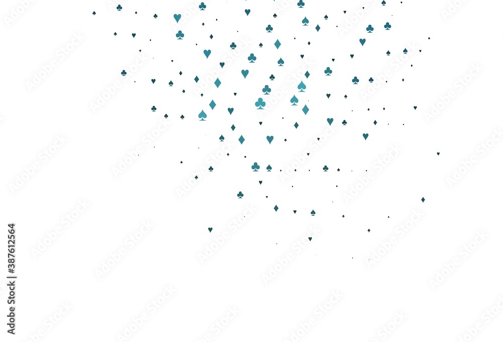 Light BLUE vector texture with playing cards.