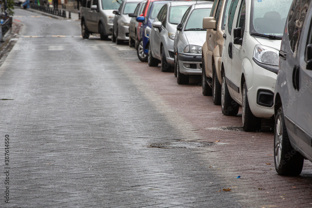 Vehicles parked on the street