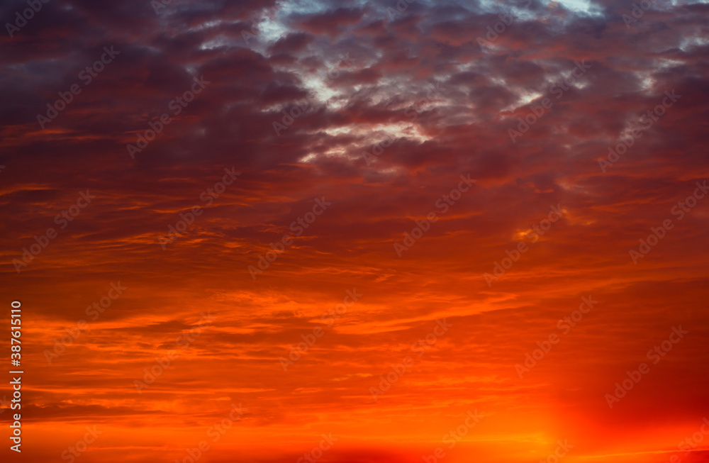 Colors of the beautiful orange sunset (sky background)