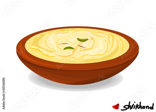 Shrikhand indian Sweet Dish Food Vector photo