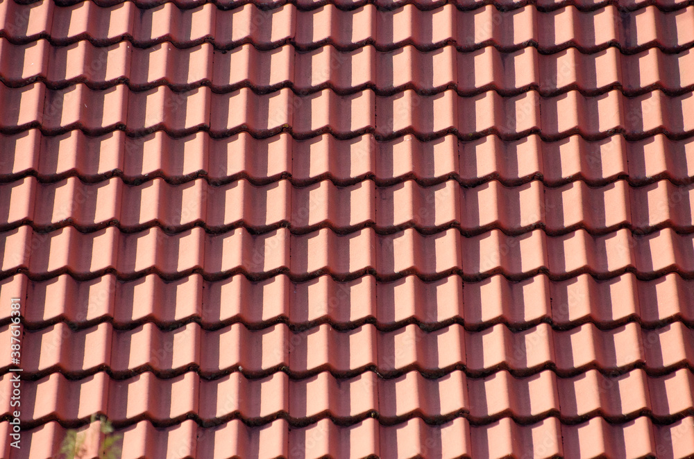 Brown tile roof texture background Brown tile roof texture background