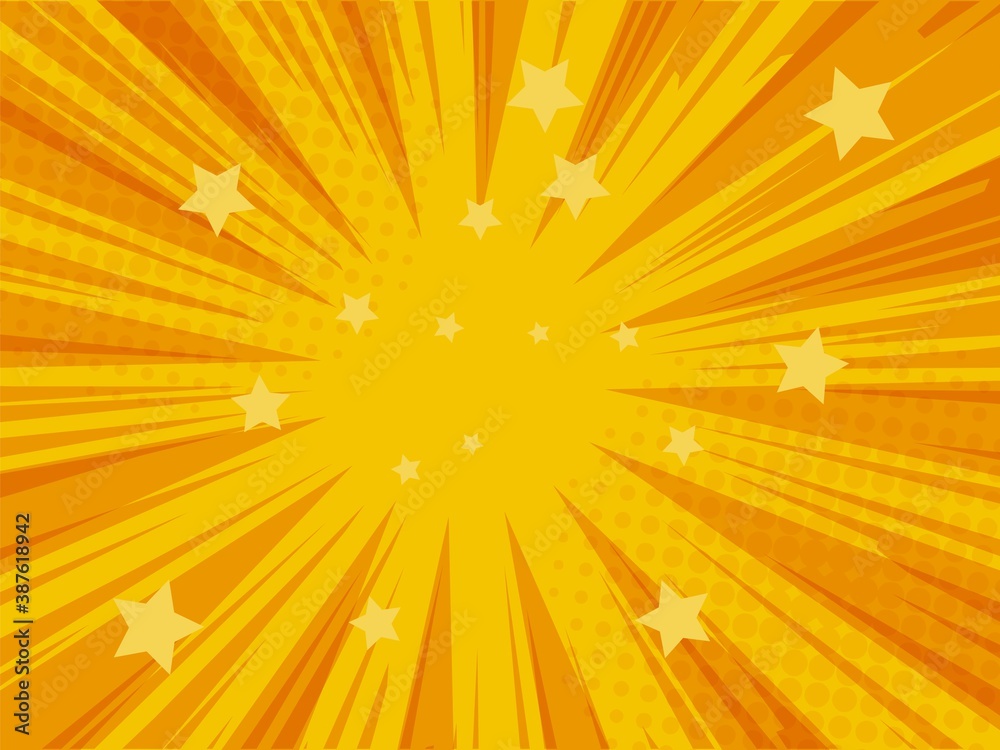 Comic book superhero background. Pop art design. Yellow and orange ...