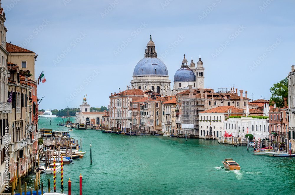 The Basilica of St Mary of Health or Basilica di Santa Maria della Salute at grand canal in Venice, Italy