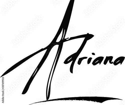 Adriana-Female Name Modern Brush Calligraphy Cursive Text on White Background