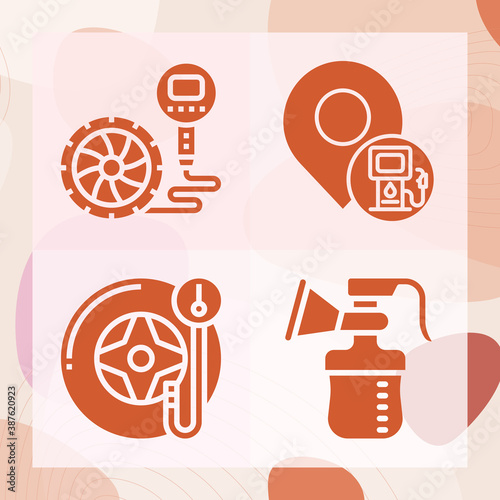 Simple set of heart muscle related filled icons