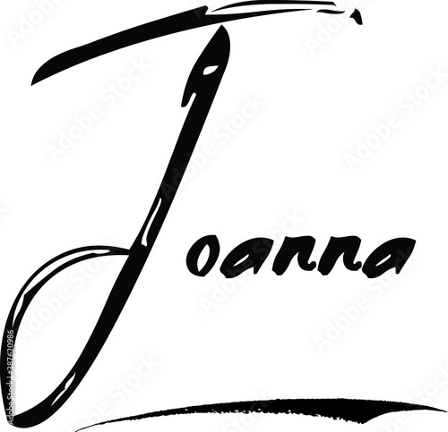 Joanna-Female Name Modern Brush Calligraphy Cursive Text on White Background