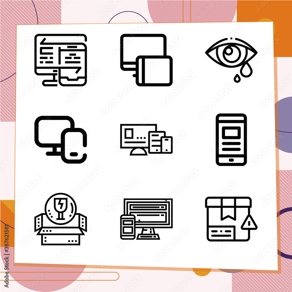 Simple set of 9 icons related to susceptible Simple set of 9 icons related to susceptible