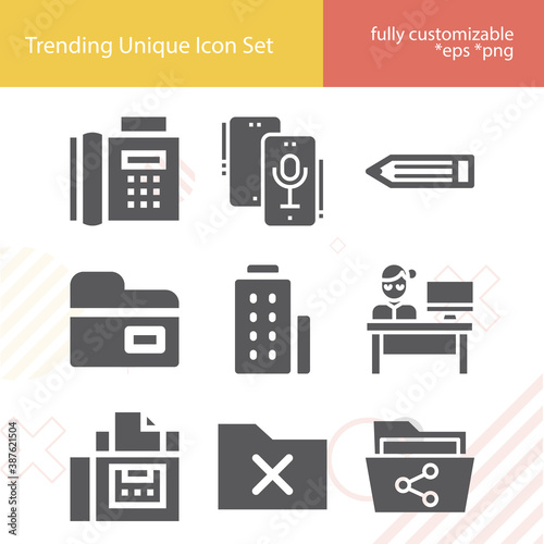 Simple set of prove related filled icons.