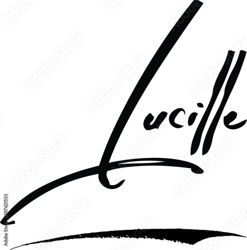 Foto Lucille-Female Name Modern Brush Calligraphy Cursive Text on White Background