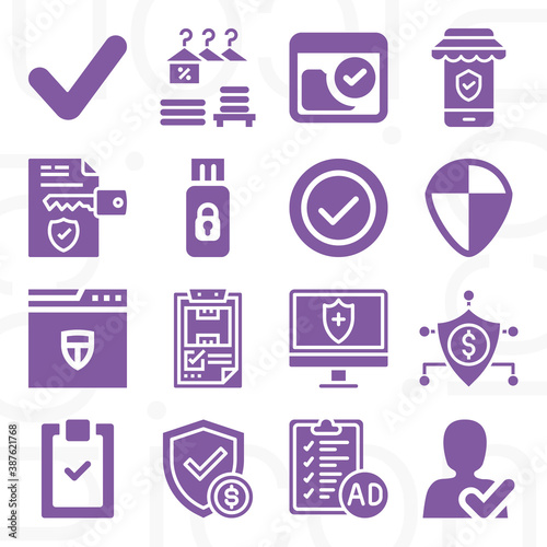 16 pack of insure  filled web icons set