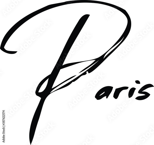 Photography Paris-Female Name Modern Brush Calligraphy Cursive Text on White Background