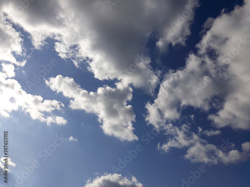 White clouds on a blue sky. Background.