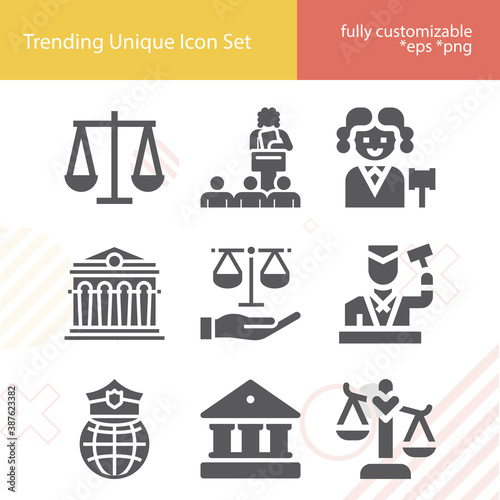 Simple set of principle related filled icons.