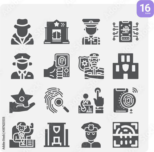 Simple set of constable related filled icons.