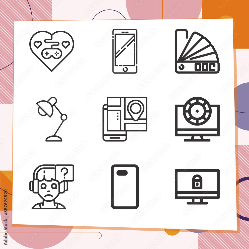 Simple set of 9 icons related to shade Simple set of 9 icons related to shade