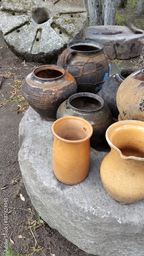 Clay pots. Old pots. Ancient Clay Pots. Vintage photo © DRUIDSS