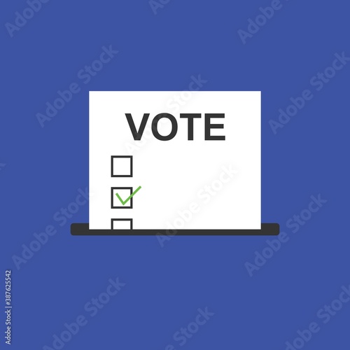 Election box icon. Democracy political process to vote ballots.