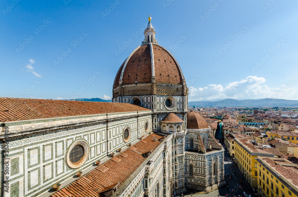 Florence Duomo. Basilica di Santa Maria del Fiore (Basilica of Saint Mary of the Flower) in Florence, Italy. Florence Duomo is one of main landmarks in Florence.