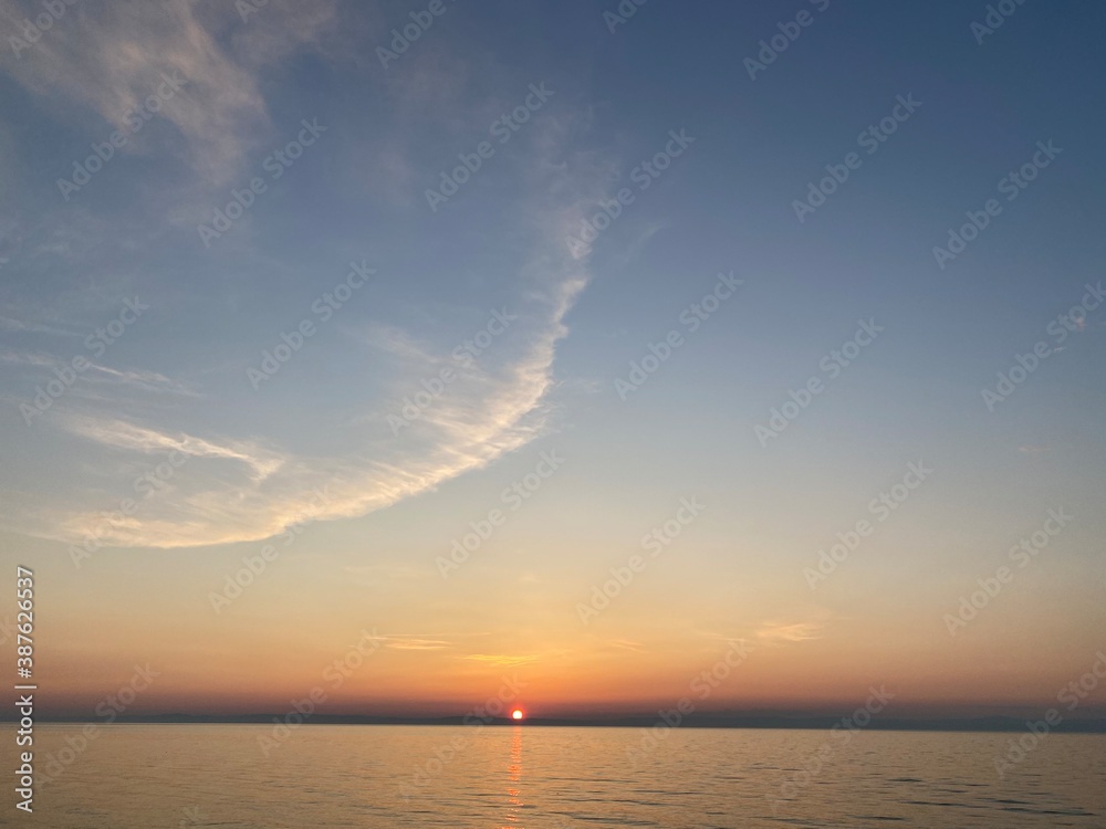 sunset over the sea sunset over the sea