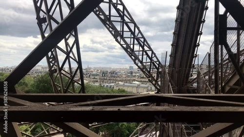 Going up the Eiffel Tower in Paris (3)
