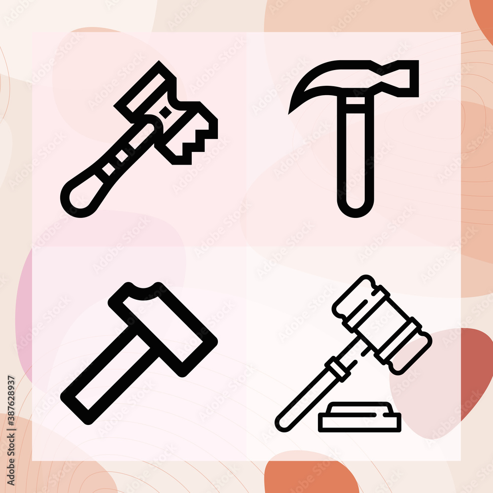 Simple set of firing mechanism related lineal icons