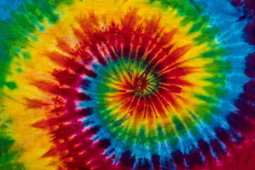Fashionable Colorful Retro Abstract Psychedelic Tie Dye Swirl Design.
