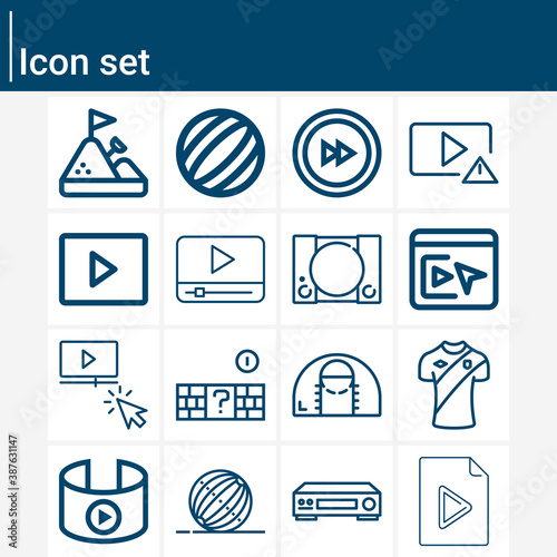 Simple set of stage direction related lineal icons.