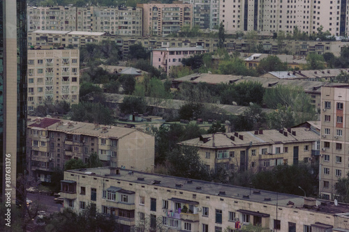 Residential panel houses of the Soviet era. Almaty. Kazakhstan.
