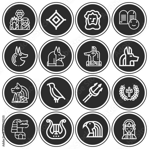16 pack of moses  lineal web icons set