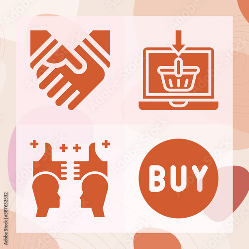 Simple set of bargain related filled icons