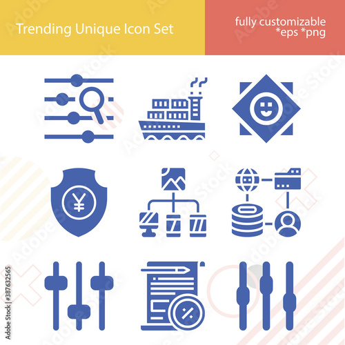 Simple set of parameters related filled icons.