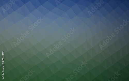 Dark Blue  Green vector abstract polygonal texture.