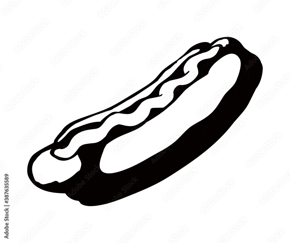 Hot Dog. Vector drawing food Hot Dog. Vector drawing food