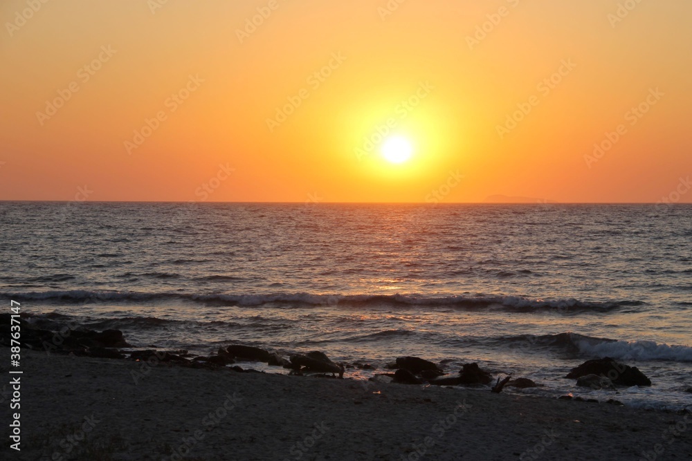 sunset on the beach of Kos Island, Grece sunset on the beach of Kos Island, Grece
