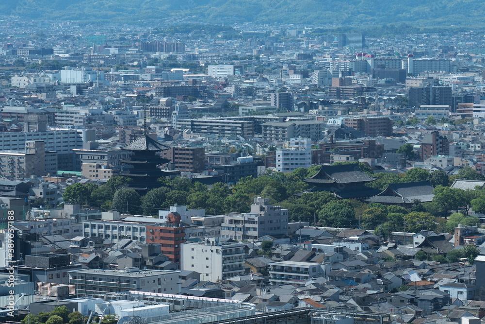 Kyoto,Japan-October 16, 2020: Distant view of Toji Temple, Kyoto
